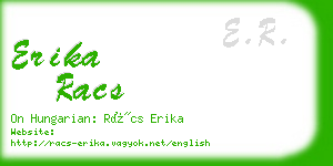 erika racs business card